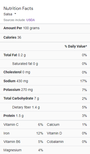 Is Salsa Gluten Free_nutrition facts