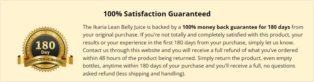 ikaria lean belly juice refund policy