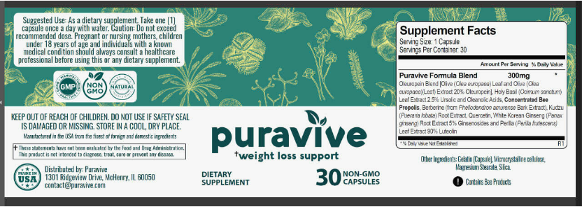 Puravive supplement facts
